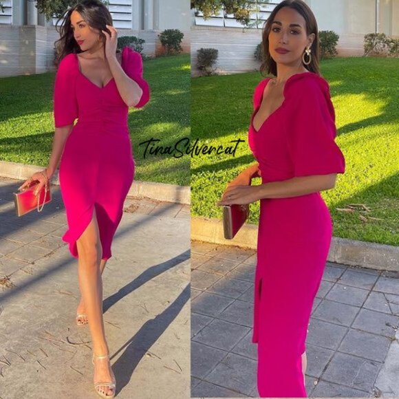 Zara Dresses & Skirts - BLOGGER'S FAVE! Zara Balloon Sleeve Fuchsia Dress Sz XS NWT